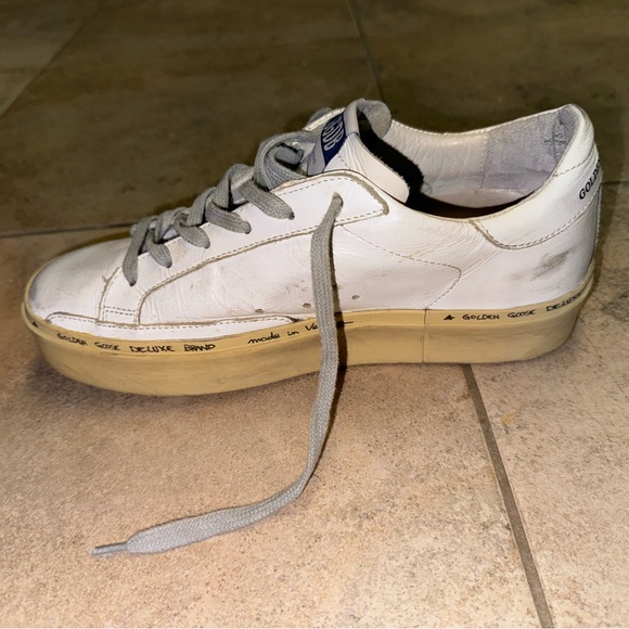 Golden Goose HI-STAR White Gold Star Sneaker Size 37 - Picture 9 of 12